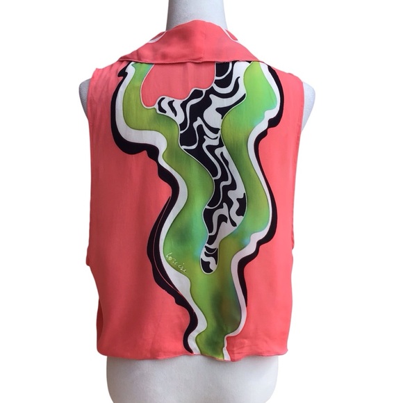 Louise Blumberg Vintage Silk Hand Dyed Abstract Wearable Art Open Front Duster - Picture 6 of 7